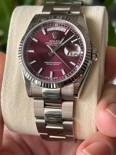 rolex red day date|rolex day date models.